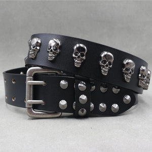 Ceinture en cuir véritable cloutée style rock - vue 5