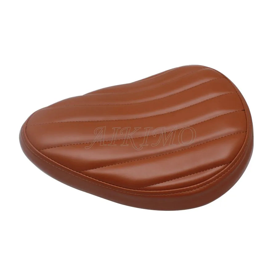 Selle solo pilote marron pour moto custom - Harley, Honda, Yamaha, Kawasaki
