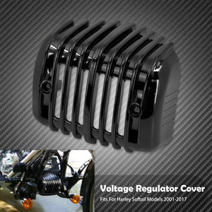 Cache régulateur de tension chromé/noir pour Harley-Davidson Softail Street Bob, Deluxe, Low Rider, Fat Bob, Breakout 2001-2017 – photo 7/8