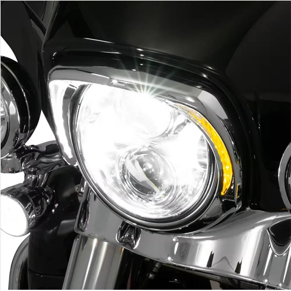 Anneau de contour de phare LED clignotant ambré pour Harley CVO Touring, Electra Glide, Street Glide, Tri Glide (2014 et +) - vue 2