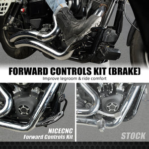 Kit commandes avancées et repose-pieds conducteur en aluminium 6061 et inox pour Harley-Davidson Dyna Street Bob FXDB 2006-2017, Low Rider FXDL, Fat Bob, Super Glide, Switchback FLD – photo 2/9