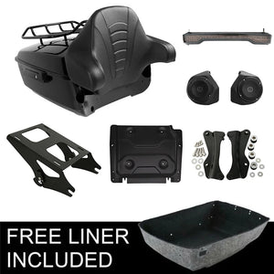 Malle top case noire avec dossier passager montée sur une Harley-Davidson Touring - vue 7