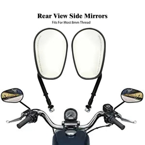 Rétroviseurs latéraux noir brillant, filetage 8mm universel - Harley-Davidson Touring, Softail, Sportster, Dyna – photo 1/6