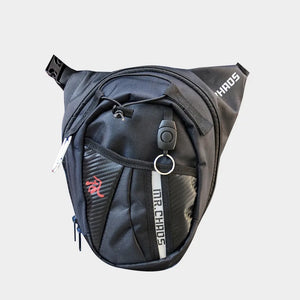 Sac banane cuisse en nylon noir pour moto - vue 8