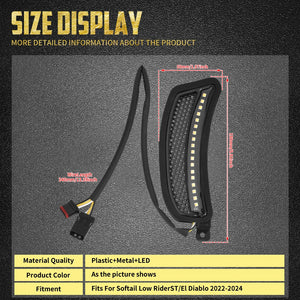 Feux LED de Ventilation Avant (Clignotant + Veilleuse) - Harley-Davidson Softail Low Rider ST / El Diablo 2022-2024 – photo 6/7