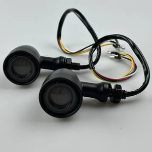 Clignotants LED universels avant/arrière type bullet avec veilleuse et feu stop moto - vue 1