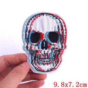 Écusson brodé crâne punk thermocollant style rock biker - vue 33
