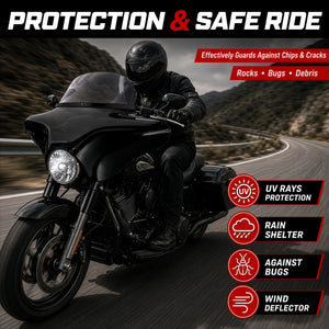 Carénage batwing avec pare-brise fumé pour Harley-Davidson Fat Boy - vue 5