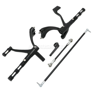 Kit complet commandes avancées CNC, repose-pieds, biellettes et leviers pour Harley-Davidson Sportster XL 48, 883, 1200, SuperLow 2004-2013 – photo 14/16