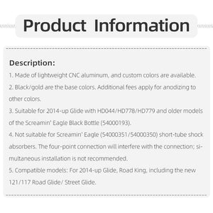 Support de Réservoir Déporté d'Amortisseur CNC pour Harley Touring 2014+ – photo 6/8