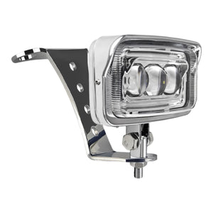 Phare LED rectangulaire chromé pour moto custom - vue 11