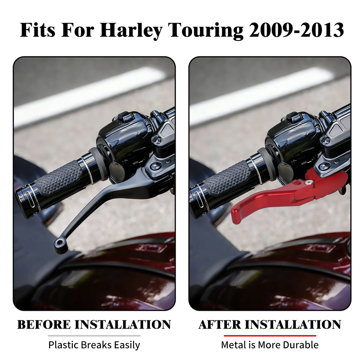 Leviers de frein et d'embrayage en aluminium pour Harley-Davidson Touring - vue 2