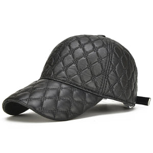 Casquette en cuir de mouton noir pour homme - vue 8