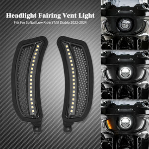 Feux LED de Ventilation Avant (Clignotant + Veilleuse) - Harley-Davidson Softail Low Rider ST / El Diablo 2022-2024 – photo 1/7