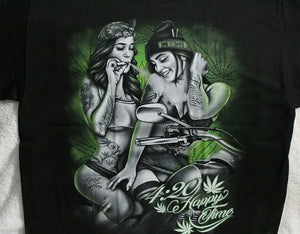 T-shirt femme moto imprimé tattoo 4:20, coton manches courtes - vue 4