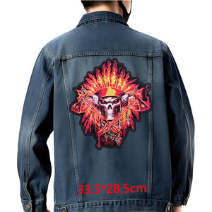 Grand écusson dorsal brodé style biker moto pour blouson - vue 44