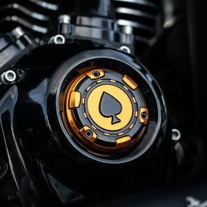 Cache de Distributeur (Timer Cover) Design Pique Noire pour Harley M8 Softail et Touring – photo 6/9