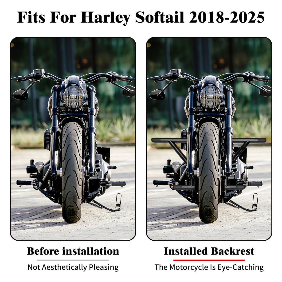 Arceau de protection moteur noir pour Harley-Davidson Softail - vue 2