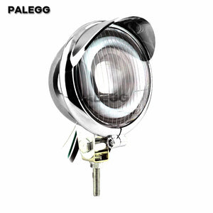 Phare LED rond à visière pour Harley bobber chopper - vue 9