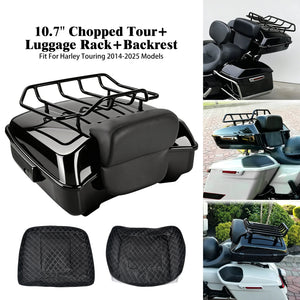 Valise de tourisme tronquée 27 cm avec dossier et porte-bagages pour Harley Touring - vue 8