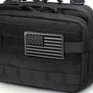 Écusson brodé drapeau USA noir et gris pour casquette ou blouson moto - vue 4