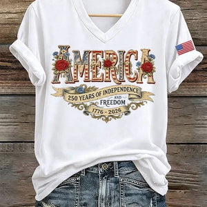 T-shirt Femme Drapeau Américain 1776-2026, Édition 250 ans - vue 9