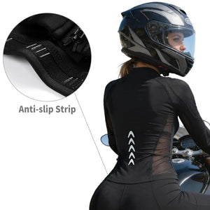 Blouson moto femme WOSAWE noir tissu extensible - vue 4
