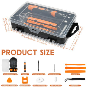 Kit de tournevis de précision 115 en 1 avec embouts magnétiques et tige flexible - outils de réparation électronique – photo 2/10