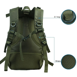 Sac à dos militaire noir en nylon imperméable - vue 4