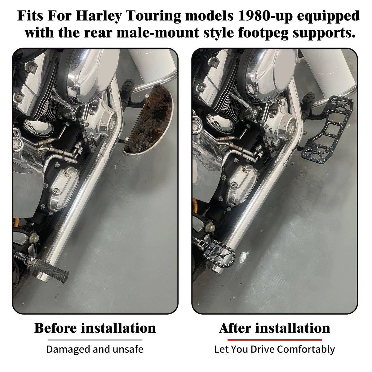 Planchers avant et arrière en aluminium pour Harley-Davidson Touring - vue 2