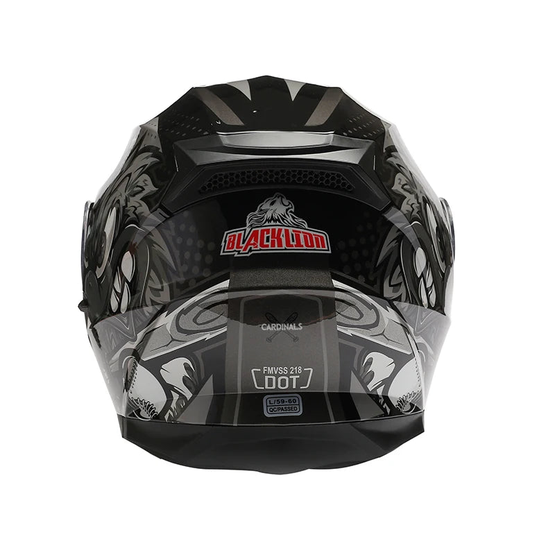 Casque moto modulable rétro noir - vue trois-quarts - vue 2