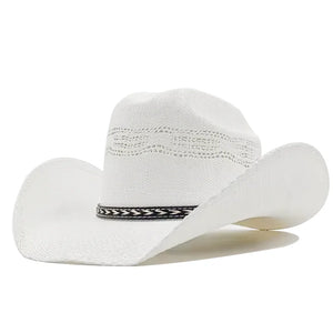 Chapeau cowboy en paille tressée main - protection solaire - vue 14