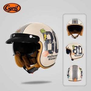 Casque moto jet rétro CYRIL B206 avec visière - vue 7