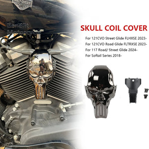 Cache latéral moteur design tête de mort (Coil Cover) - Harley-Davidson M8 117/121, Softail 2018 et plus – photo 2/8
