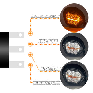 Phare LED rond noir 7 pouces monté sur une Harley-Davidson Dyna - vue 5