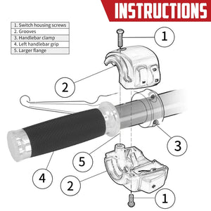 Poignées de guidon chromées pour Harley Sportster Dyna Softail - vue 4