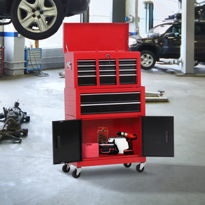 Chariot combo 6 tiroirs et armoire d'atelier 2 pièces avec roulettes – photo 6/8