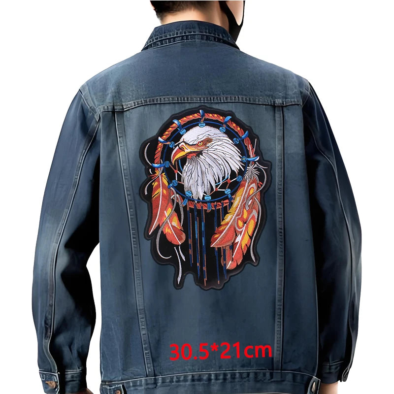 Grand écusson dorsal brodé style biker moto pour blouson - vue 2
