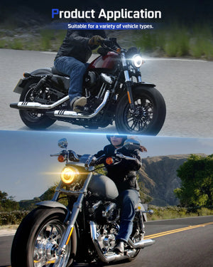 Phare LED rond 5,75 pouces pour Harley-Davidson Dyna, Softail, Sportster - vue 5