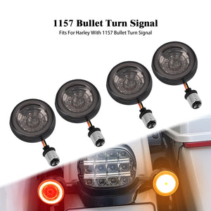 Clignotants LED style bullet, insert avant/arrière 1157 pour Harley Sportster, Softail, Touring, Dyna - vue 1