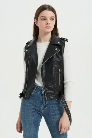 Gilet simili cuir femme grande taille - vue produit - vue 5
