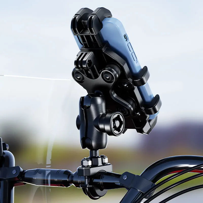 Support téléphone moto anti-vibration – fixation guidon ou rétroviseur pour navigation GPS - vue 2