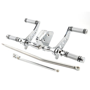 Kit commandes avancées, repose-pieds chrome et noir en aluminium pour Harley-Davidson Dyna Street Bob FXDB 2006-2017, Super Glide 2000-2015 FXDF – photo 10/10