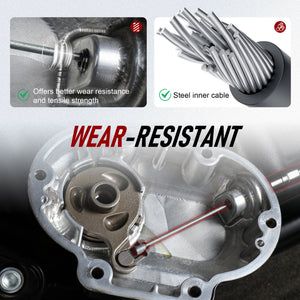 Câble d'Embrayage Tressé Inox (145 à 170 cm) - Harley-Davidson Sportster XL 1986-2013 et 2004 et plus récent – photo 6/18