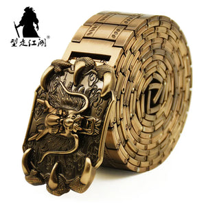 Ceinture métallique motif dragon boucle dorée - vue 1