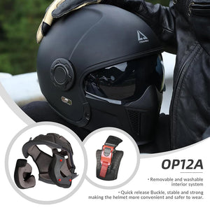 Casque moto modulable rétro, mentonnière relevée - vue 5