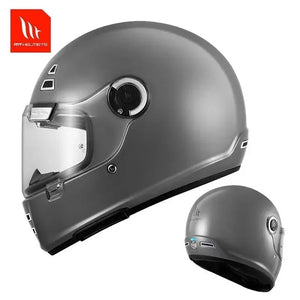 Casque moto intégral rétro noir - vue de face - vue 6