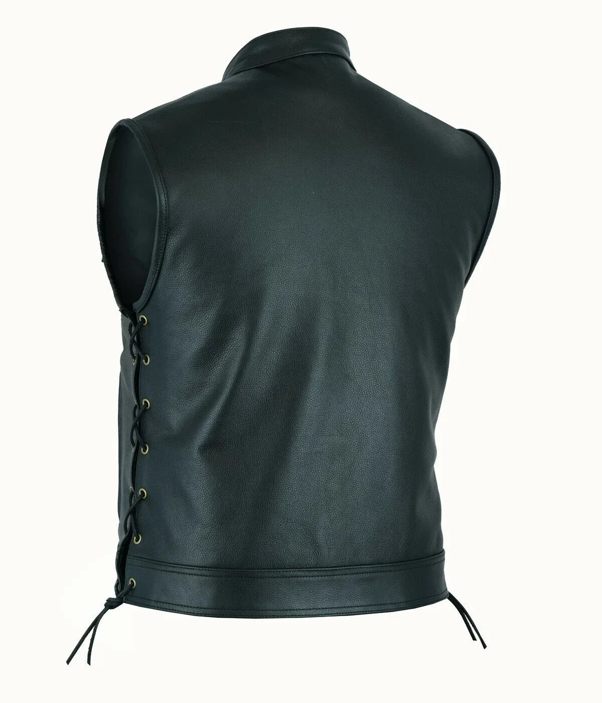 Gilet motard simili cuir noir homme - vue produit - vue 2