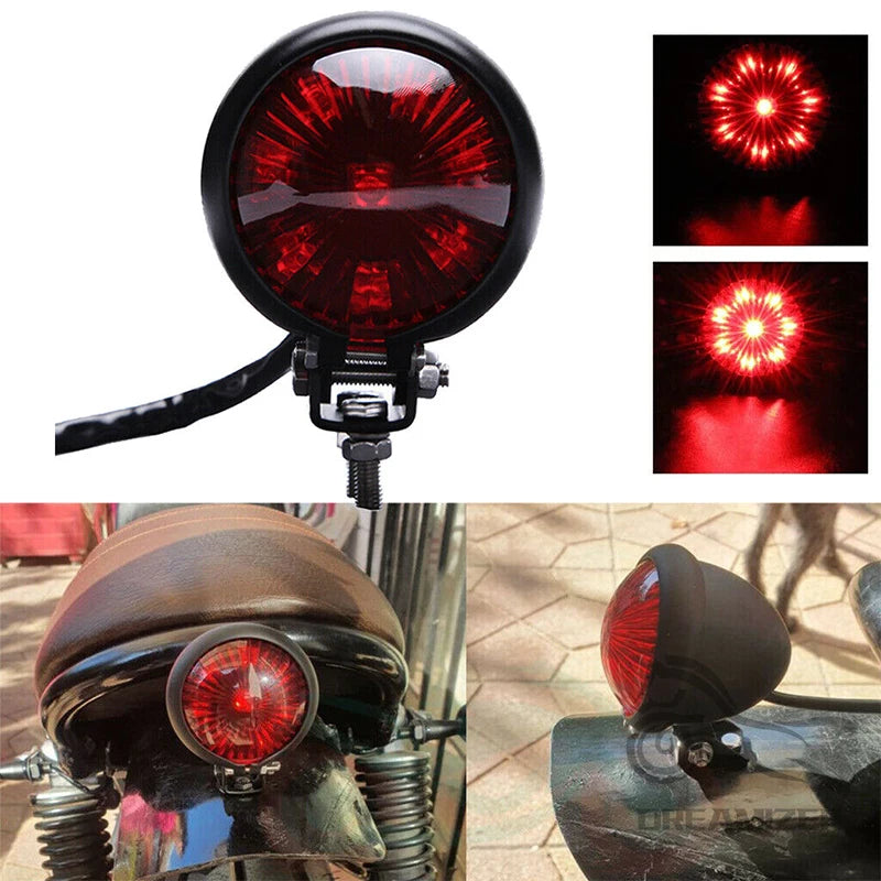 Petit feu arrière rond rétro pour Harley bobber chopper - vue 2