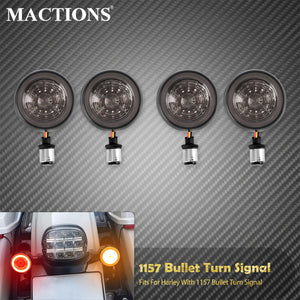 Clignotants LED Bullet 1157 (Avant/Arrière) - Harley-Davidson Softail, Dyna, Touring, Trike, Sportster (2014 et +, Modèles à Clignotants Bullet) – photo 1/8